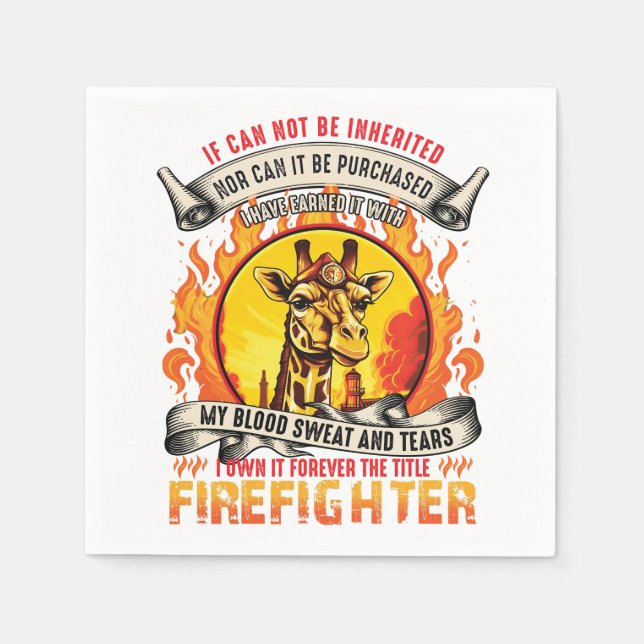 Firefighter Giraffe Serviette (Vorderseite)