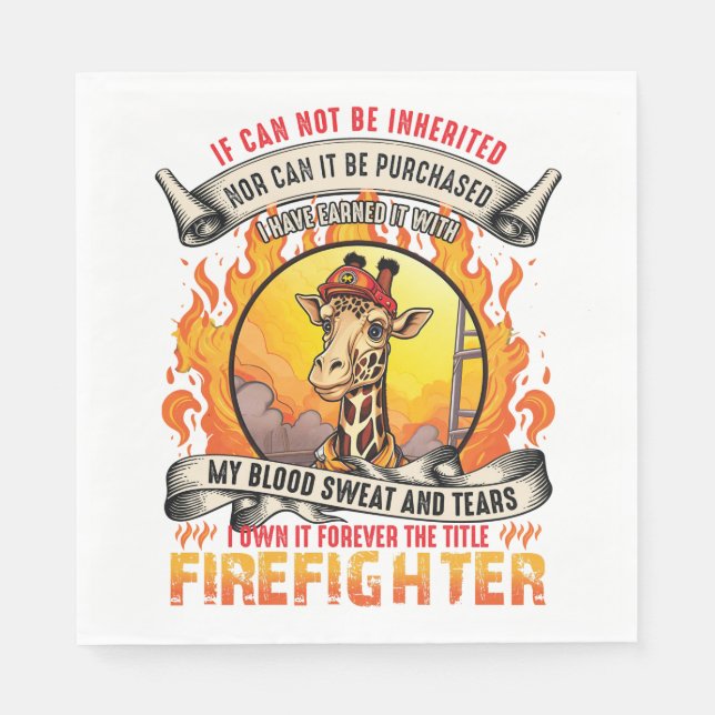 Firefighter Giraffe Serviette (Vorderseite)