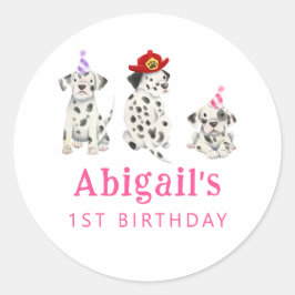 Firefighter Girl Birthday Party Gefallen Runder Aufkleber