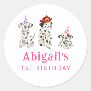 Firefighter Girl Birthday Party Gefallen Runder Aufkleber