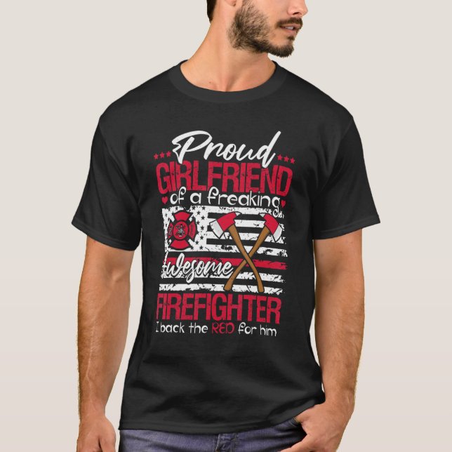 Firefighter Girlfriend Shirt Firefighter Axes Amer (Vorderseite)
