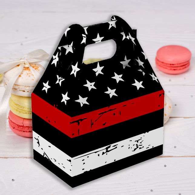 Firefighter Graduation Party Thin Red Line Geschenkschachtel (Von Creator hochgeladen)