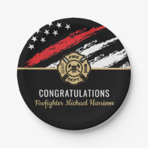 Firefighter Graduation Party Thin Red Line