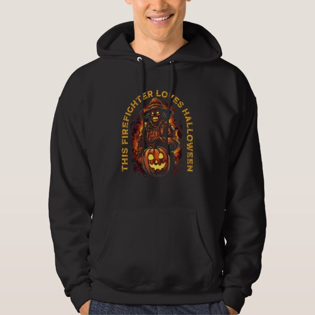 Firefighter Halloween Fireman Halloween Party Fire Hoodie (Vorderseite)