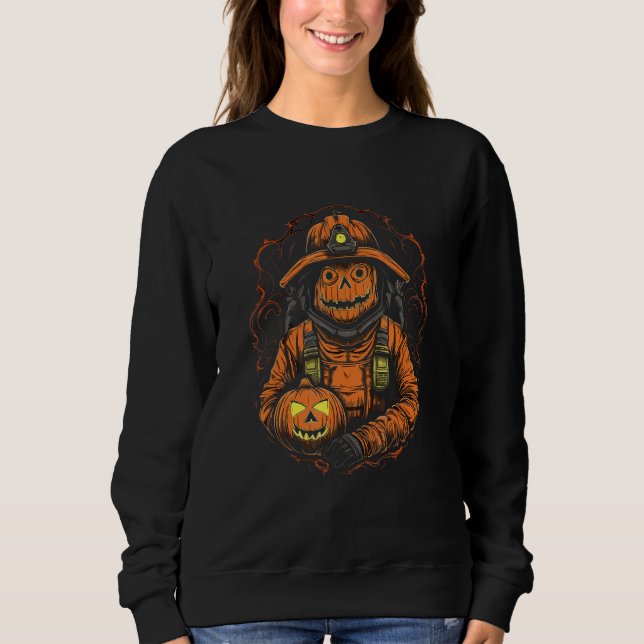 Firefighter Halloween Fireman Halloween Party Fire Sweatshirt (Vorderseite)