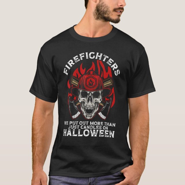 Firefighter Halloween Fireman Halloween Party Fire T-Shirt (Vorderseite)