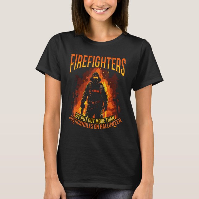 Firefighter Halloween Fireman Halloween Party Fire T-Shirt (Vorderseite)