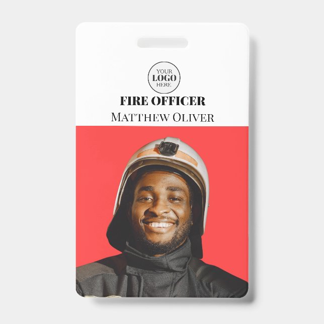 Firefighter-ID-Foto Einfaches Logo-Abzeichen Ausweis (Vorderseite)