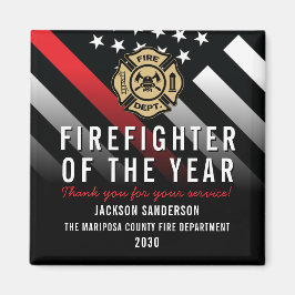 Firefighter of the Year Badge Logo Employee Magnet