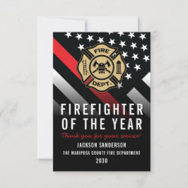 Firefighter of the Year Employee Logo Red Line Karte