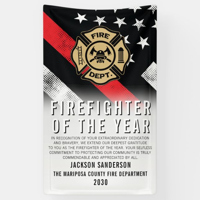 Firefighter of the Year Employee Recognition Logo Banner (Vertikal)