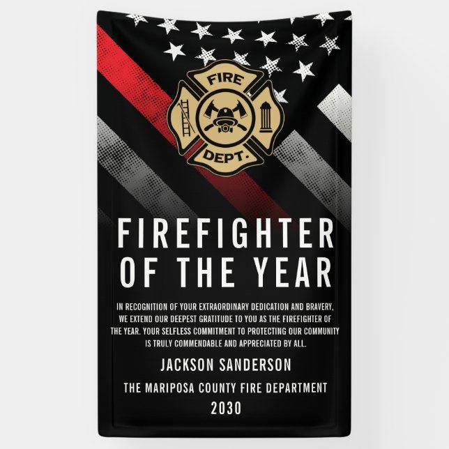 Firefighter of the Year Employee Recognition Logo Banner (Vertikal)