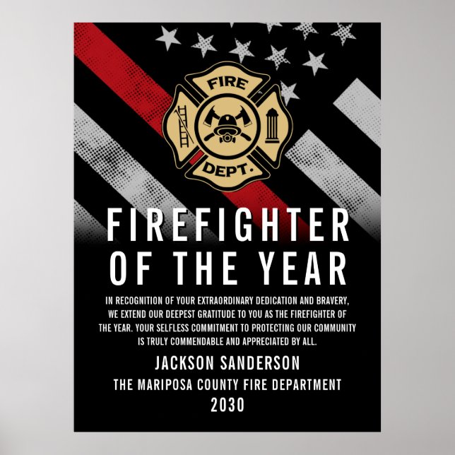 Firefighter of the Year Employee Recognition Logo Poster (Vorne)