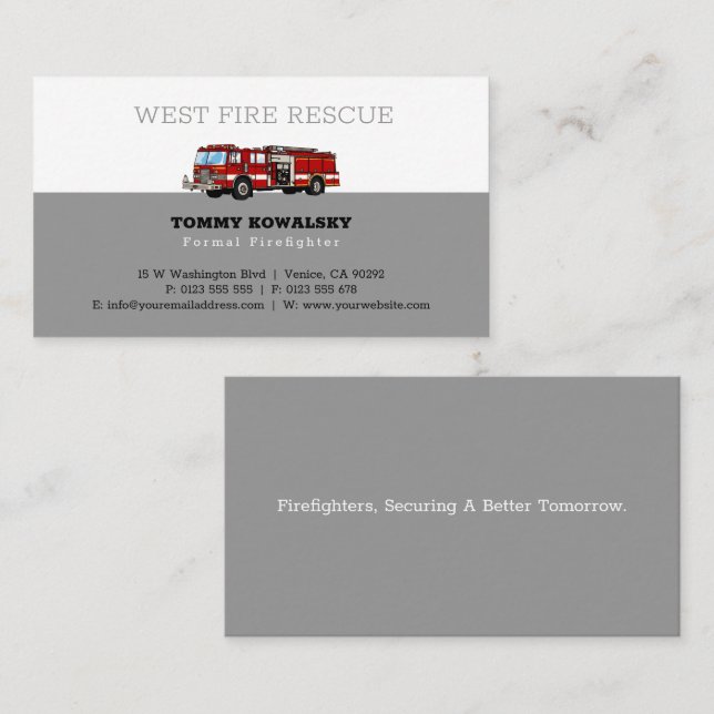 Firefighter | Perfekte Visitenkarte (Vorne/Hinten)