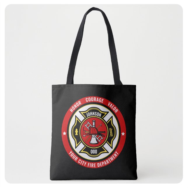 Firefighter Rescue ADD NAME Fire Department Abzeic (Von Creator hochgeladen)