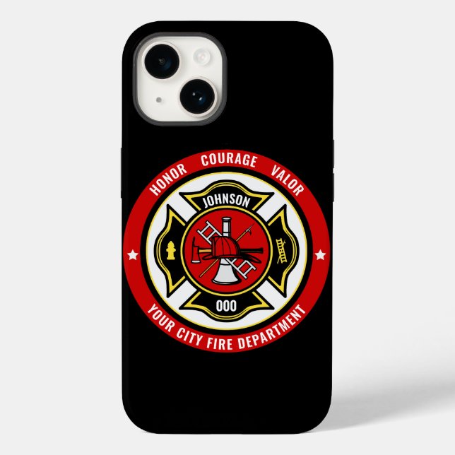 Firefighter Rescue ADD NAME Fire Department Abzeic Case-Mate iPhone Hülle (Rückseite)
