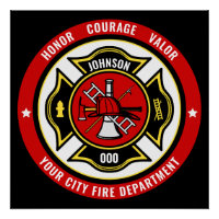 Firefighter Rescue ADD NAME Fire Department Abzeic