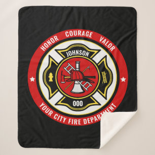 Firefighter Rescue ADD NAME Fire Department Abzeic Sherpadecke