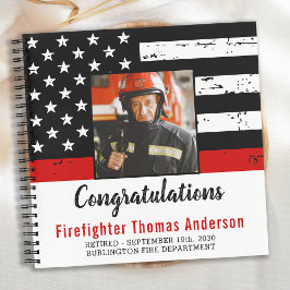 Firefighter Retirement Foto Thin Red Line Gast Notizbuch