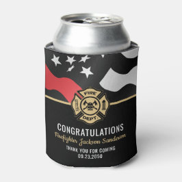 Firefighter Retirement Red Line Flag Fireman Dosenkühler