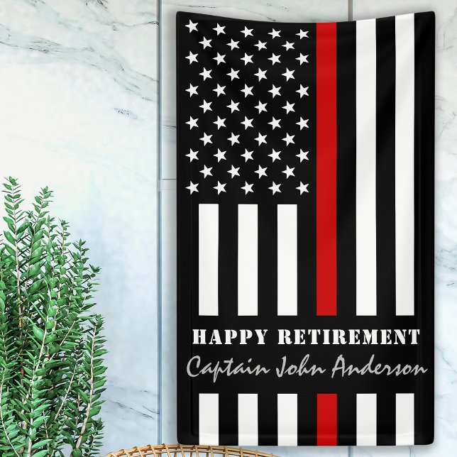 Firefighter Retirement Thin Red Line Banner (Von Creator hochgeladen)