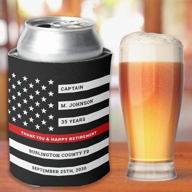Firefighter Retirement Thin Red Line Dosenkühler (Von Creator hochgeladen)