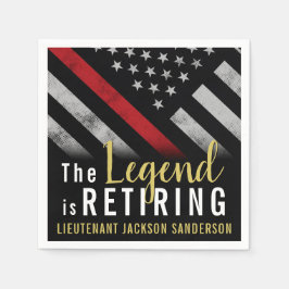 Firefighter Ruhestand Party Red Line Flag Feuerweh Serviette