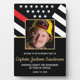 Firefighter-Ruhestand Party Red Line Flaggen-Foto Fotoplatte