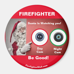 FIREFIGHTER Santa beobachtet Sie! Magnet
