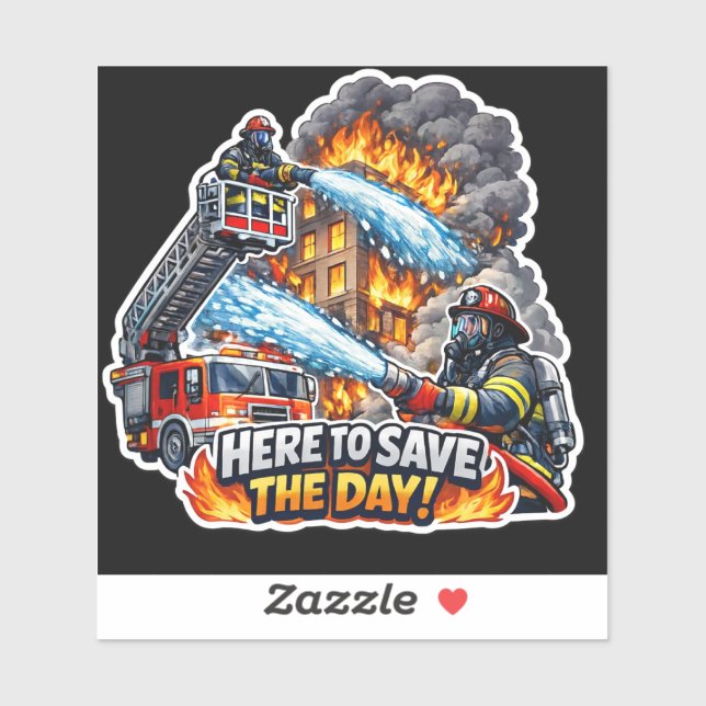 Firefighter Save the Day Sticker (Blatt)