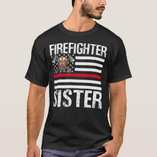Firefighter-SISTER unterstützen die dünne rote Lin T-Shirt