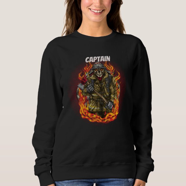 Firefighter Skeleton Captain Sweatshirt (Vorderseite)