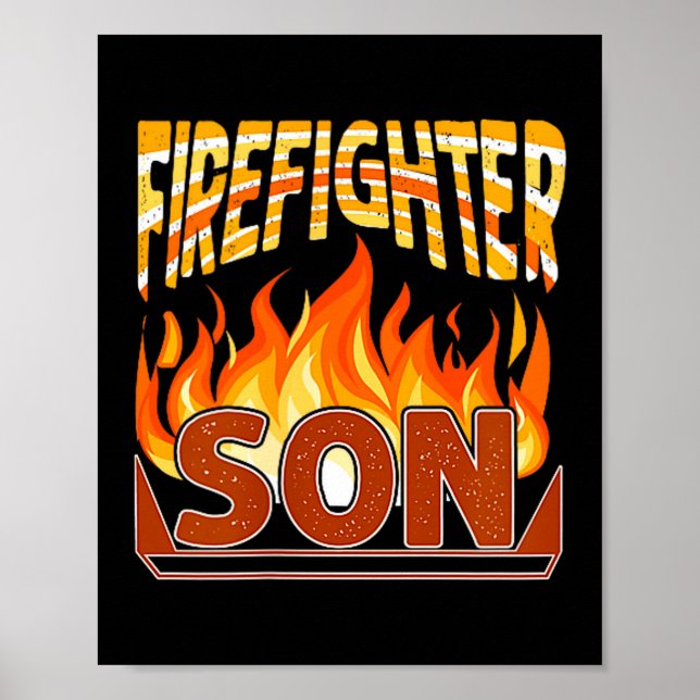 Firefighter Son Fireman Gift Proud Firefighter Quo Poster (Vorne)
