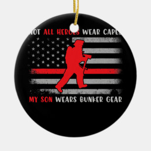 Firefighter Son T-Shirt Proud Firefighter Vater Ma Keramik Ornament