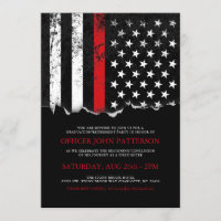 Firefighter Style American Flag Party Einladung
