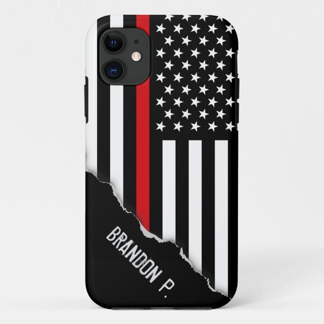 Firefighter Styling Out American Flag Custom Case-Mate iPhone Hülle (Rückseite)