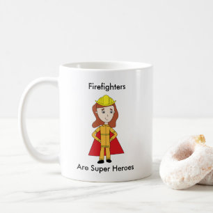 Firefighter Super Hero Female Personalize Kaffeetasse