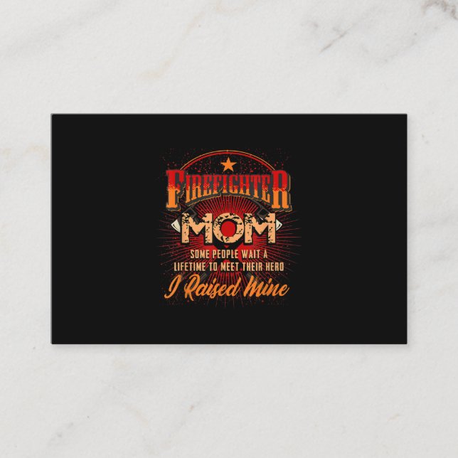 Firefighter Support - Fireman Proud Mom Visitenkarte (Vorderseite)