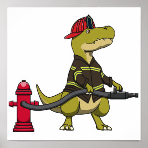 FIREFIGHTER T-REX DINOSAUR POSTER DESIGN HERUNTERL
