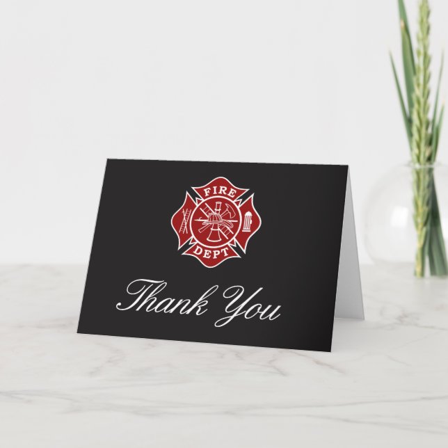 Firefighter Thank You Greeting Card Dankeskarte (Vorderseite)