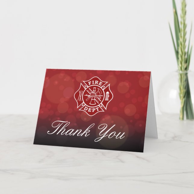 Firefighter Thank You Greeting Card Dankeskarte (Vorderseite)