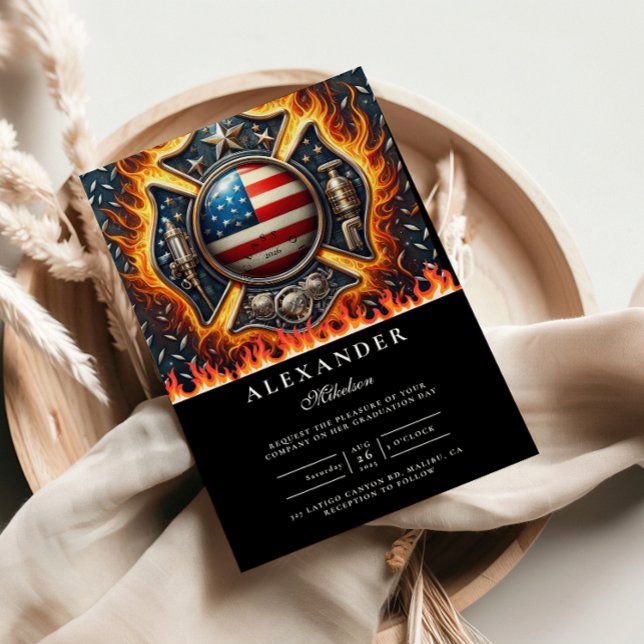Firefighter Themed Senior Graduation Einladung (Von Creator hochgeladen)