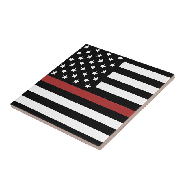 Firefighter Thin Red Line America Flag Fire Rescue Fliese (Seite)