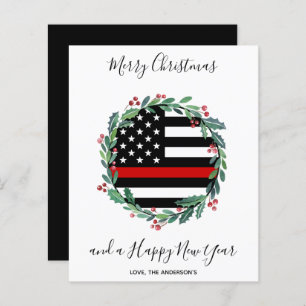 Firefighter Thin Red Line Budget Weihnachtskarte