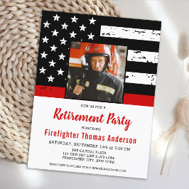 Firefighter Thin Red Line Custom Foto Retirement Postkarte