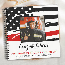 Firefighter Thin Red Line Retirement Foto Guest Notizbuch