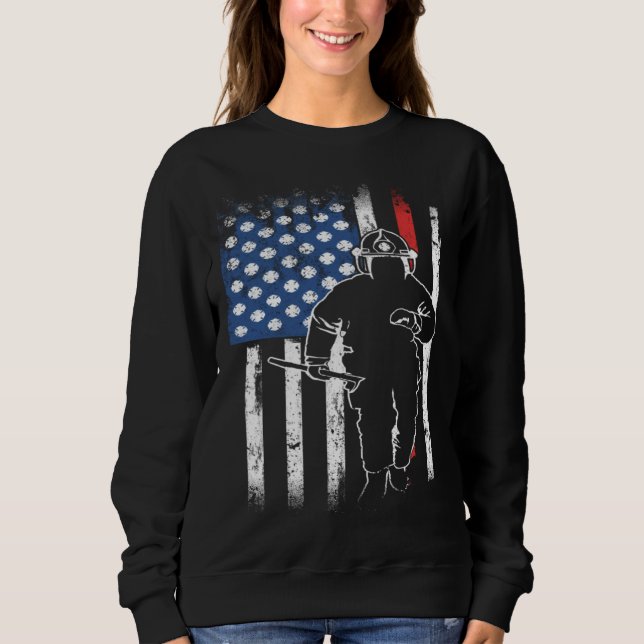 Firefighter Thin Redline Retired Firefighter  Idea Sweatshirt (Vorderseite)