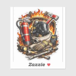 Firefighter Tools Sticker, Fire Rescue Gear Decal, Aufkleber