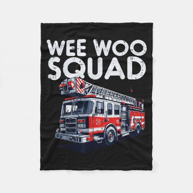 Firefighter Truck Wee Woo Squad Fireman Men Boys K Fleecedecke (Vorderseite)
