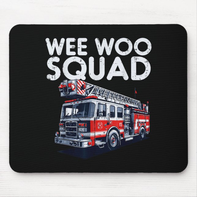 Firefighter Truck Wee Woo Squad Fireman Men Boys K Mousepad (Vorne)